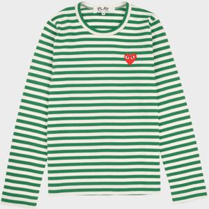 Comme des Garcons PLAY W Striped  LS T-shirt Green XS