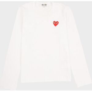 Comme des Garcons PLAY W Red Heart LS T-shirt White XS