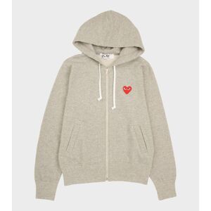 Comme des Garcons PLAY W Red heart zip Hoodie Grey L