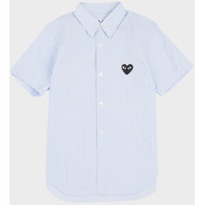 Comme des Garcons PLAY W Black Heart Striped Shirt Blue S