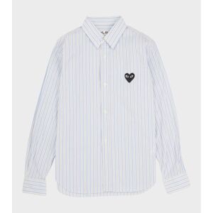 Comme des Garcons PLAY W Black Heart Striped LS Shirt Blue L