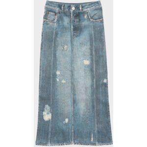 Acne Studios Rib Cotton Print Skirt Denim Blue S