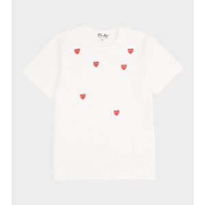 Comme des Garcons PLAY Unisex Red Hearts T-shirt White XS