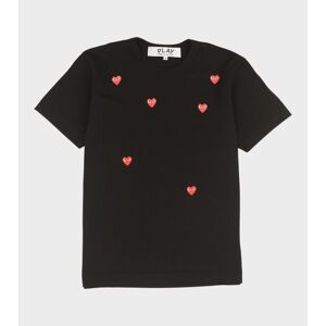 Comme des Garcons PLAY Unisex Red Hearts T-shirt Black S
