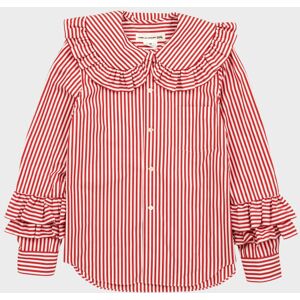 Comme des Garcons Girl Frill Collar Striped Shirt Red/White M