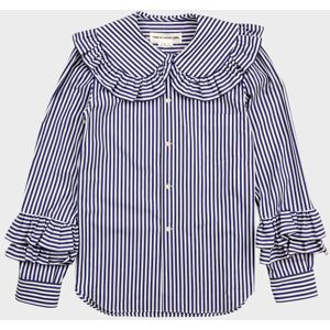 Comme des Garcons Girl Frill Collar Striped Shirt Blue/White M