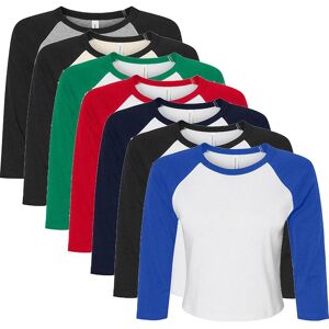 Bella + Canvas Bella Bl1200 Women´s Micro Rib 3/4 Raglan Baby Tee Athletic Heather / Black Xxl