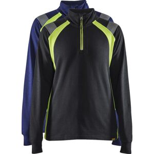 Blåkläder 3403 Dame Sweatshirt Half Zip / Dame Sweatshirt Half Zip - 3xl - Sort/high Vis Gul