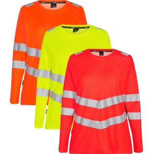 Engel 9543-182 Safety Dame Langærmet T-Shirt / Arbejds T-Shirt Orange Xs