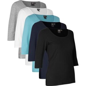 Id 0597 Stretch T-Shirt   ¾ Ærmet   Dame-Støvet Aqua-2xl