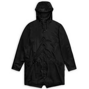 Rains Unisex Long Jacket Black Grain XXL, Black Grain