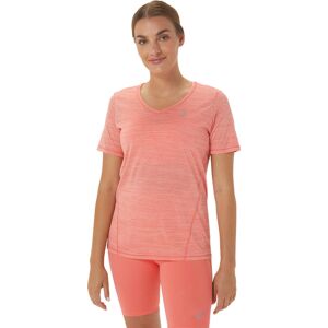 Asics Women's Race V-Neck SS Top Papaya/Guava L, Papaya/Guava