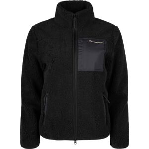 Knowledge Cotton Apparel Women's Teddy High Neck Zip Jacket Black Jet L, Black Jet