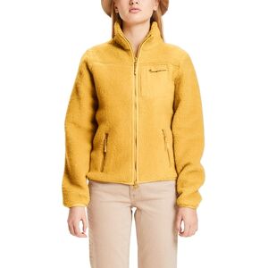 Knowledge Cotton Apparel Women's Betony Teddy High Neck Zip Jacket Honey Gold XS, Honey Gold