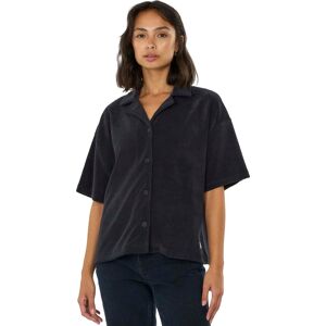 Knowledge Cotton Apparel Women's Woven Terry Short Sleeve Shirt  Black Jet XS, Black Jet