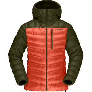 Norrøna Women's Lyngen Down850 Hood Olive Night/Orange Alert M, Olive Night/Orange Alert