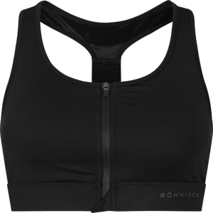 Röhnisch Women's Front Zip Sportsbra Black M, Black