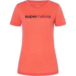 super.natural Women's 3D Signature Tee Living Coral/Jet Black S, Living Coral/Jet Black