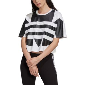 Adidas Large Logo Cropped Tshirt Damer Kortærmet Tshirts Hvid 42