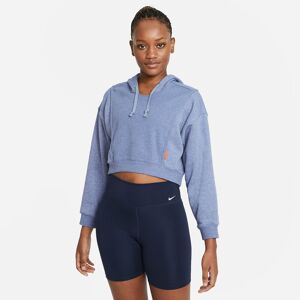 Nike Drifit Fleece Cropped Træningshættetrøje Damer Hættetrøjer & Sweatshirts Blå Xl