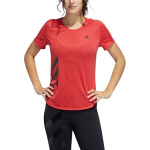 Adidas Run It 3stripes Fast Tshirt Damer Tøj Rød Xs