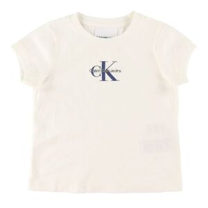 Klein T-Shirt - Slim Fit - Greige/navy - Calvin Klein - 6 År (116) - T-Shirt