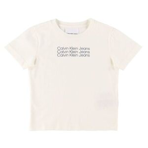 Klein T-Shirt - Reg - Greige/navy - Calvin Klein - 8 År (128) - T-Shirt