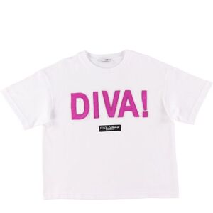 Dolce & Gabbana T-Shirt - Diva - Hvid/fuchsia - Dolce & Gabbana - 12 År (152) - T-Shirt