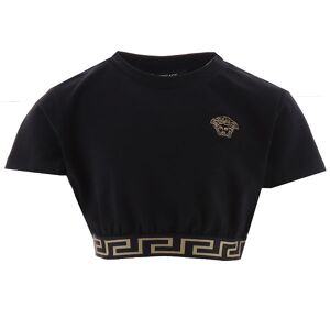 Versace T-Shirt - Cropped - Sort M. Guld - Versace - 8 År (128) - T-Shirt