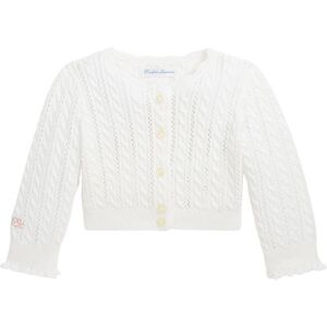 Polo Ralph Lauren Cardigan - Cropped - Strik - Deckwash White - Polo Ralph Lauren - 12-14 År (152-164) - Cardigan