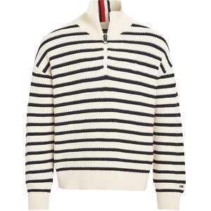 Tommy Hilfiger Bluse - Strik - Half Zip Breton - Calico/navy Str - Tommy Hilfiger - 12 År (152) - Bluse