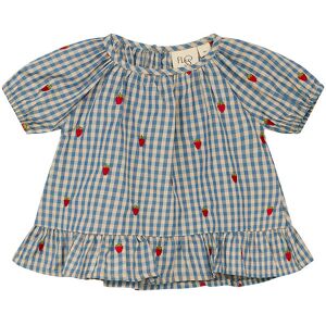 Flöss Bluse - Polly - Berry/blue Gingham - Flöss - 2 År (92) - Bluse