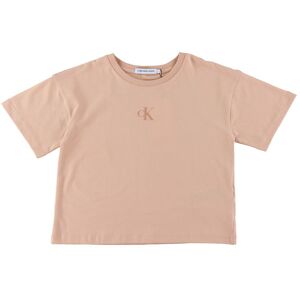 Klein T-Shirt - Ck Logo Boxy - Pink Sand - Calvin Klein - 12 År (152) - T-Shirt