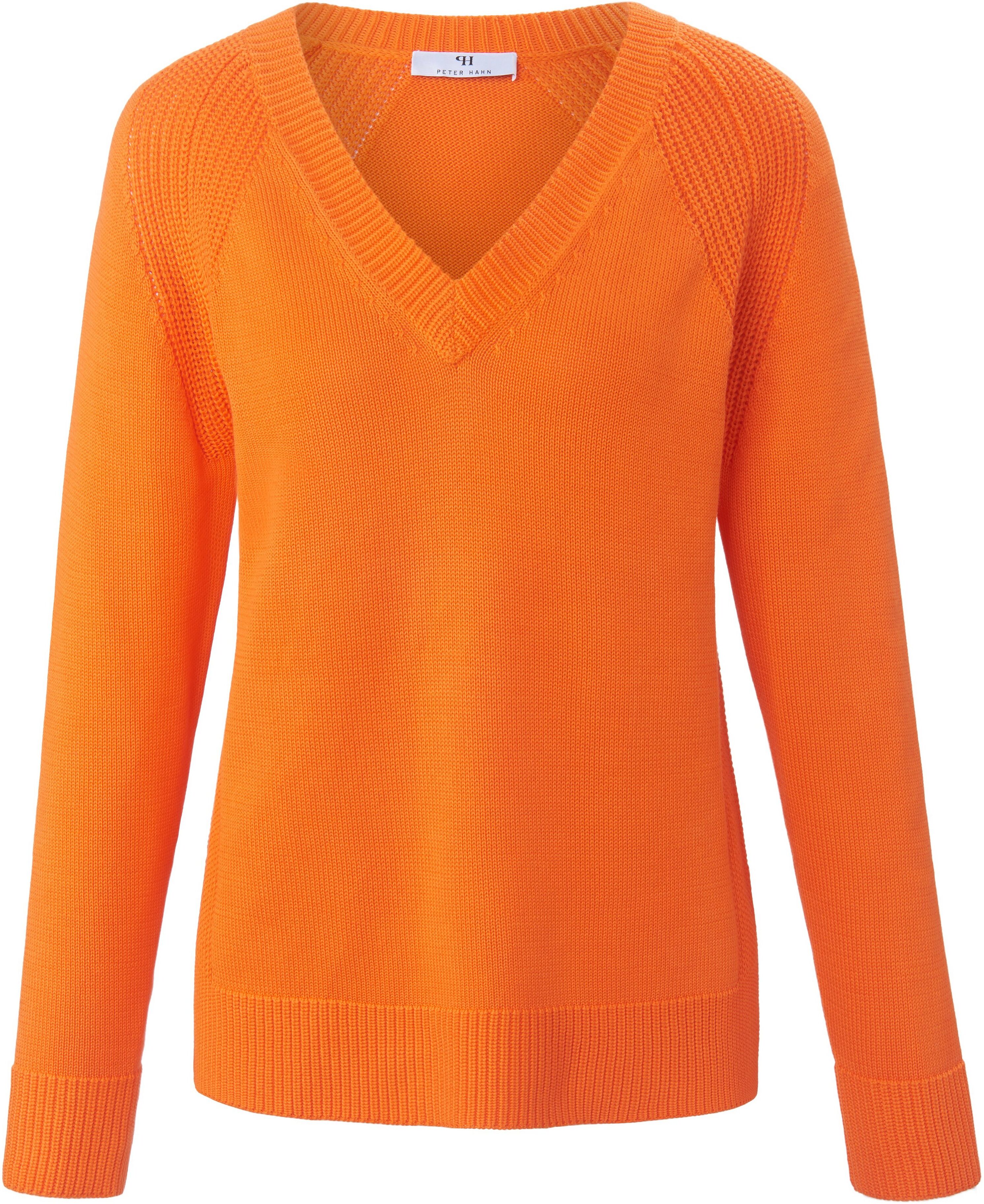 Peter Hahn Strikbluse V-hals Fra Peter Hahn orange