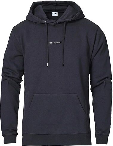 NN07 Barrow Printed Hoodie Navy Blue men M Blå