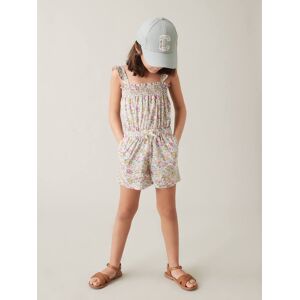 Mono?short de tejido Liberty® para niña - Cyrillus blanco estampado