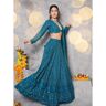 Fashion By SHG Nueva lehenga atractiva y muy bordada con blusa y dupatta (choli)(AZUL)