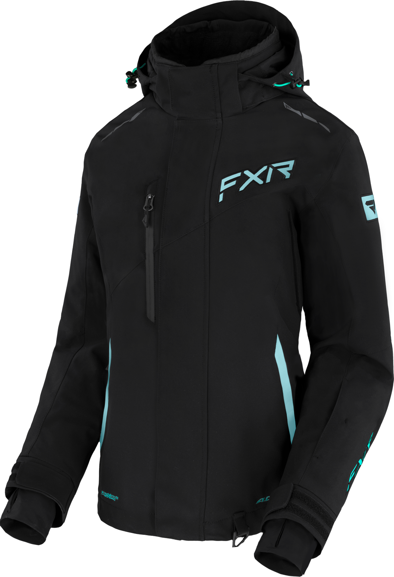 FXR Chaqueta de Nieve Mujer  Edge Negro-Aguamarina-Menta