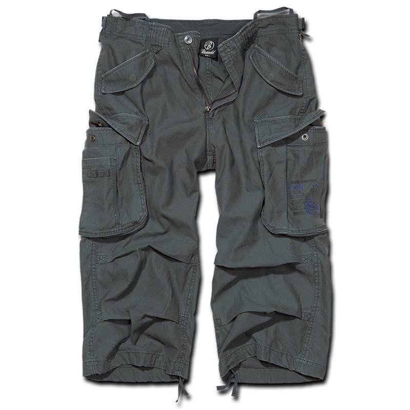 Brandit Industry 3/4 Shorts - Negro Gris (2XL)