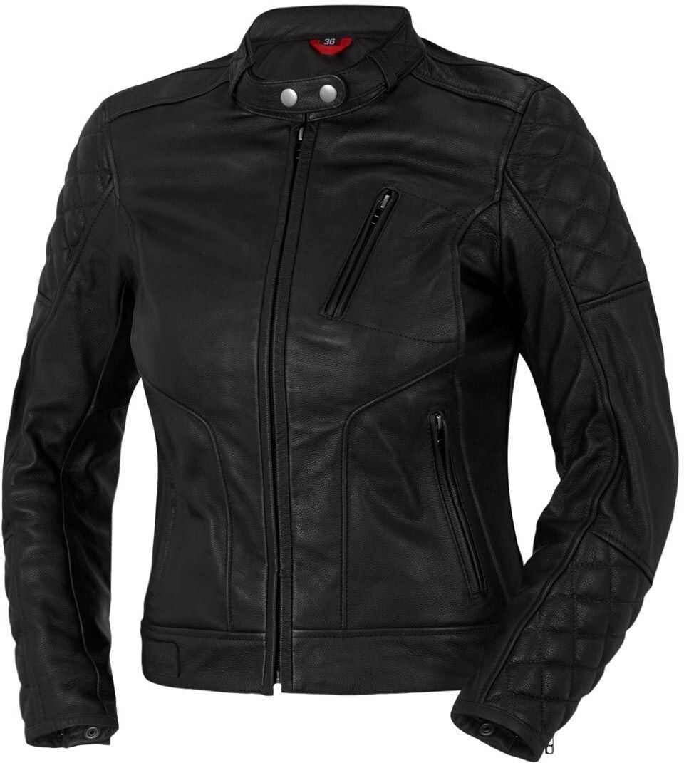 Bogotto Chicago Retro Chaqueta de cuero de moto para mujer - Negro (40)