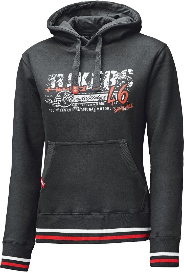 Held Bikers Sudadera con capucha de las mujeres - Negro Blanco Rojo