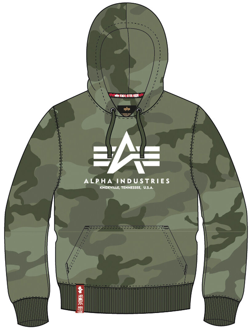 Alpha Basic Camo sudadera con capucha - Verde (S)