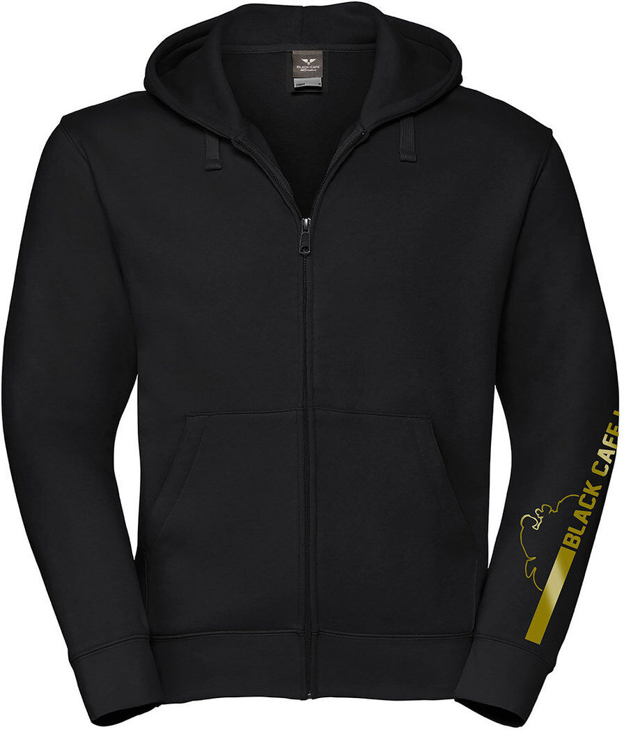 Black-Cafe London Retro Stripe Zip Hoodie - Negro Oro (M)