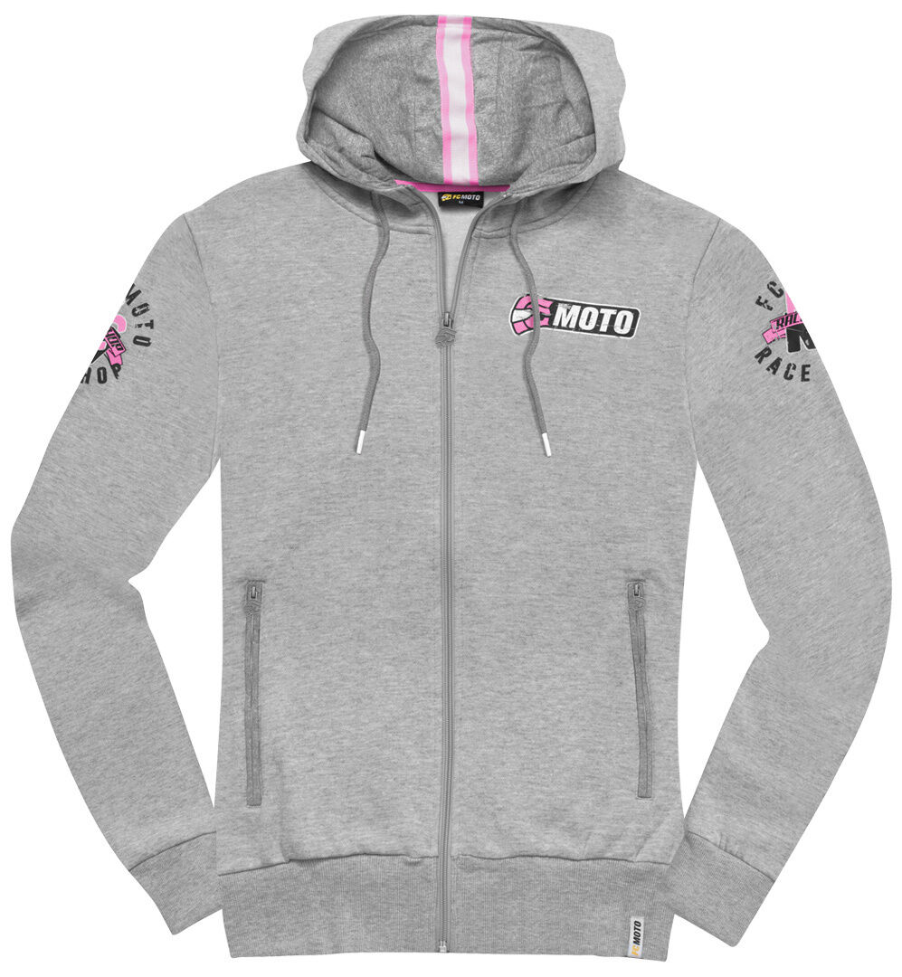 FC-Moto Effortless Sudadera con capucha con cremallera para mujer - Gris Rosa (L)