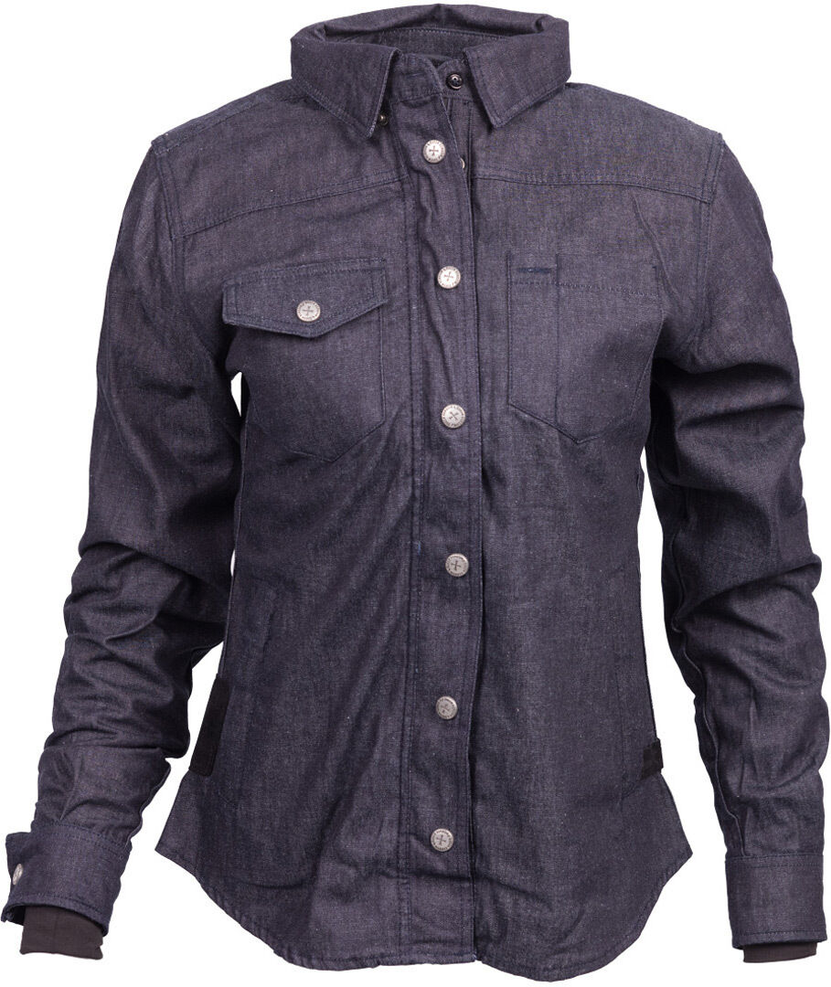 King Kerosin Queen Kerosin Built it Up Blanko Adventure Camisa de damas - Azul (XS)