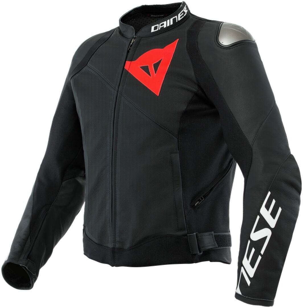 Dainese Sportiva Chaqueta de cuero de motocicleta perforada - Negro (48)