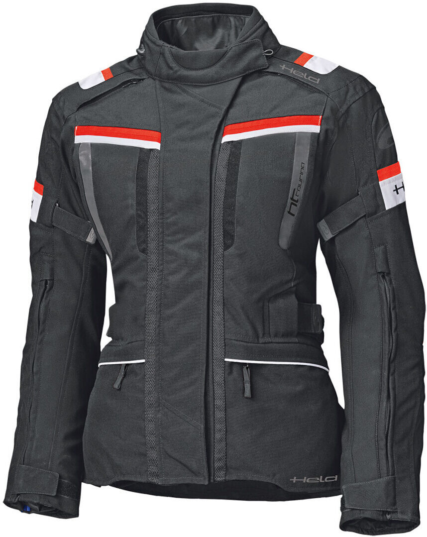 Held Tourino Chaqueta textil para motocicletas para damas - Negro Rojo (XS)