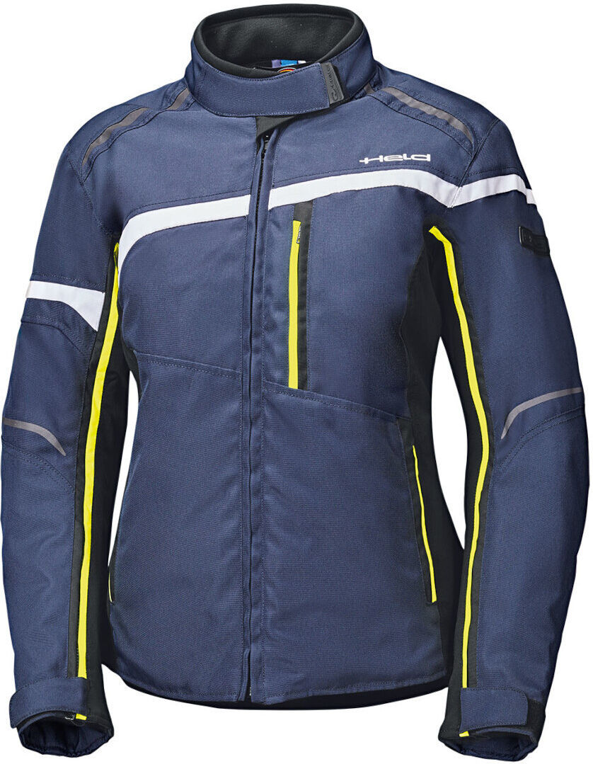 Held Silara Chaqueta textil para motocicletas para damas - Azul Amarillo (4XL)