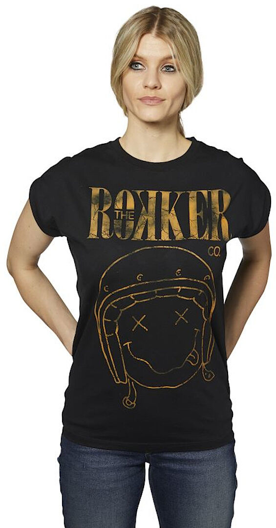 Rokker Kurt Camiseta Damen - Negro (XL)