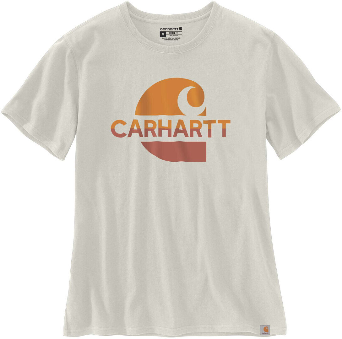 Carhartt Loose Fit Heavyweight Faded C Graphic Camiseta de damas - Beige (S)